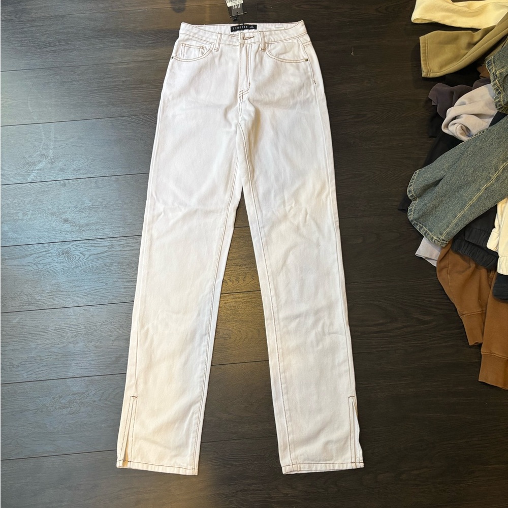 Lioness White Straight Leg Jeans Classic Style